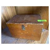 Wooden Storage Box With Hinged Lid