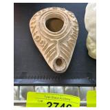 Ceramic Oil Lamp with Ornamental Design