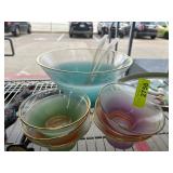 MCM Glass Bowl and Matching Serving Set