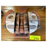 Mexican Clay Mask-Inspired Sculptural Art