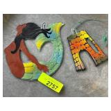 Two Handcrafted Jan R Mitchell Glass Ornaments