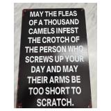 Decorative Metal Sign with Humorous Inscription