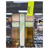 Stained Glass Cross Design Vase or Holder