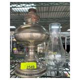 Metal Oil Lamp with Glass Chimney