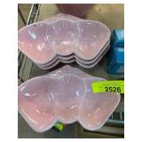 Belleek USA Pink Ceramic Butterfly Dishes