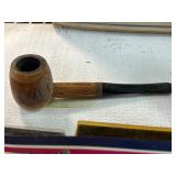 Wooden Smoking Pipe with Black Stem