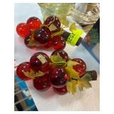 Decorative Glass Grape Clusters With Stem