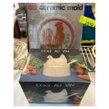 Ceramic Mold and Chicken-Themed Dishware