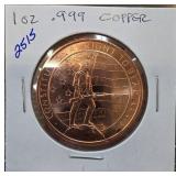 Golden State Mint 1 oz .999 Copper Round
