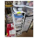 Craft Ribbon Storage Rack With Contents