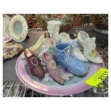 Decorative Porcelain Shoe Figurines