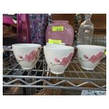Four Floral Ceramic Teacups Desert Rose