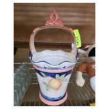Hand-Painted Ceramic Decorative Bucket