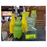 Colorful Glass Bottles and Vases