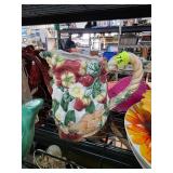 Decorative Ceramic Pitcher with Strawberry Motif