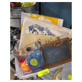 Decorative Lot With Chalkboard and Craft Items