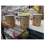 Three Ceramic Butterfly Mugs