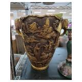 Intricately Designed Heavy Golden Vase