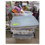 Craft Supplies in Plastic Storage Bins