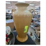 Two-Handled Ceramic Vase with Horizontal Stripes