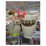 Decorative Vases with Floral Elements