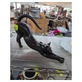 Stretching Cat Figurine in Heavy Metal