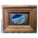 Framed Abstract Ceramic Art Plaque