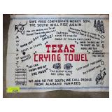 Novelty Texas Crying Towel with Printed Text