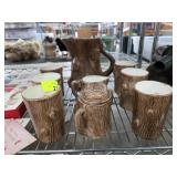 Rustic Tree-Inspired Ceramic Drinkware Set