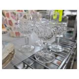 Four Clear Pressed Glass Goblets