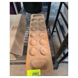 Wooden Mancala Game Board With Multiple Divots