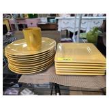 Yellow Ceramic Dinnerware Set with Plates and Mug