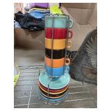 Kikkerland Ceramic Espresso Cup Set with Stand