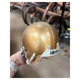 Gold Football Helmet With Irish Logo