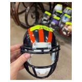 Miniature Football Helmet With Red and Black Desig