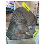 Decorative Stone-Look Sculpture with Eagle Relief