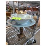 Porcelain and Metal Compote with Gilt Accents