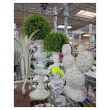 Decorative Ceramic and Faux Greenery Set