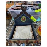 Decorative Rooster-Themed Tray and Figurine