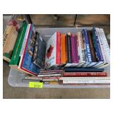 Books and CDs in Plastic Bin