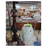 White Ceramic Vase with Rose Cutout Design