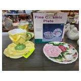 Ceramic Rose-Themed Tableware