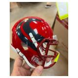 Miniature Red Football Helmet with Stripe Design