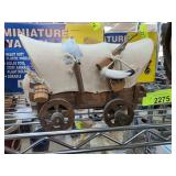 Miniature Wooden Covered Wagon Display Piece