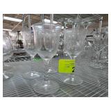 Clear Glass Goblets with Decorative Stems