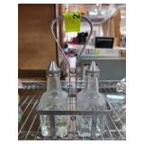 Glass Bottles with Metal Stoppers in Metal Carrier