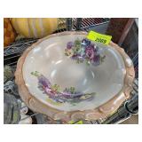 Floral Porcelain Bowl with Scalloped Edges