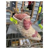 Decorative Ceramic Shoe Pincushion with Pins