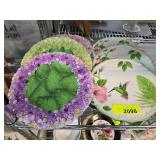 Decorative Floral and Hummingbird Plates
