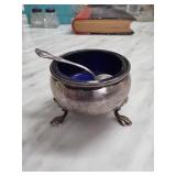 Sterling Silver Salt Cellar with Spoon